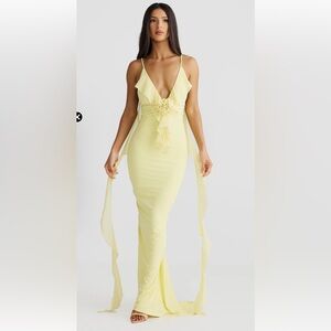 Melani the Label Yellow Plunge Bodycon Dress